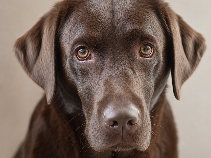 Opmærksom labrador tæt på